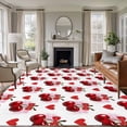 thumbnail image 1 of Red Cherry Area Rugs 6'x9', Washable Small Throw Rugs for Kitchen Dining room, Watercolor Cherries Love Heart Farmhouse Indoor Outdoor Rug Non-Slip Low Pile Carpet Runner Reversible Floor Mats, 1 of 8
