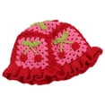 thumbnail image 1 of Red Cherry Bucket Hat Knitted Fisherman Hat Sp Costume Soft Fruit Summer, 1 of 8