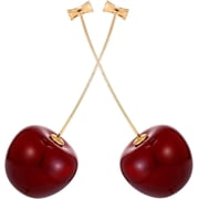 Red Cherry Earrings, Cute Fruit Super Sweet Long Earrings, Womens Personalized Resin Alloy Jewelry Gifts