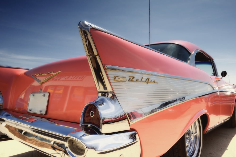 Red Chevrolet Bel Air Edmonton Alberta Canada Canvas Art - Peter Carroll Design Pics (18 x 12)