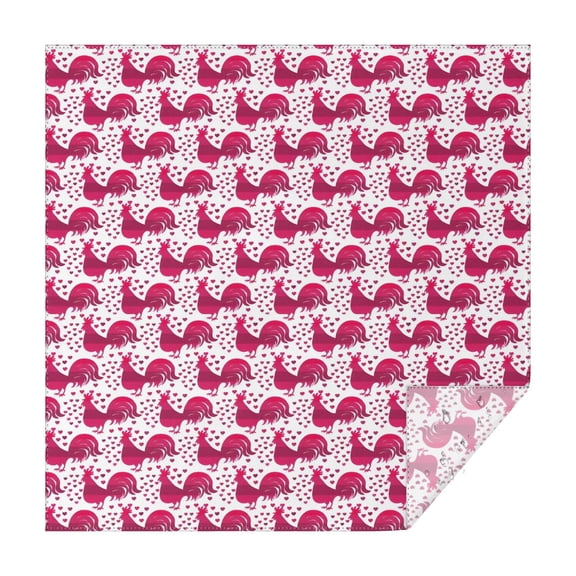 Red Chicken Heart Pattern Square Tablecloth,Waterproof Square Table Cover,Wipeable Spillproof Washable Table Cover for Home Kitchen Party Decor 42"X42"(107x107cm)
