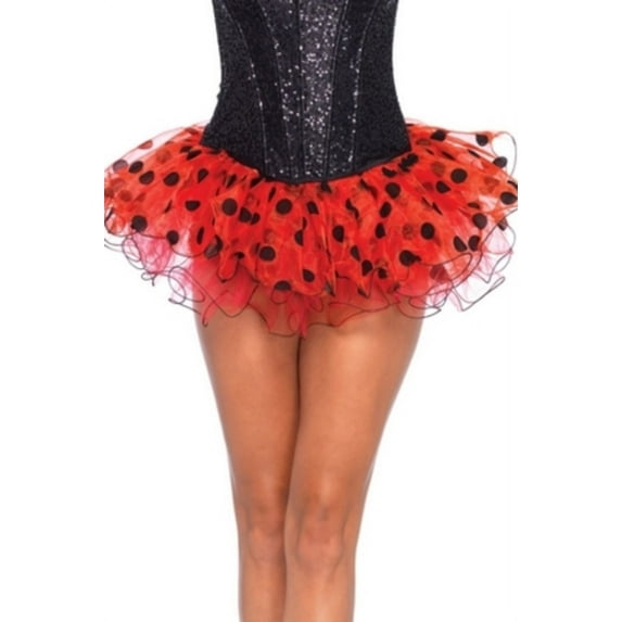 Red Chiffon Black Polka Dot Tutu