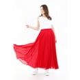 thumbnail image 1 of Red Chiffon Pleated Maxi Skirt with Elastic Waist Band, 1 of 5