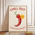 thumbnail image 1 of Red Chili Pepper Chill Out Wall Art Print, Unframed Paper Poster 11x14in, 1 of 4