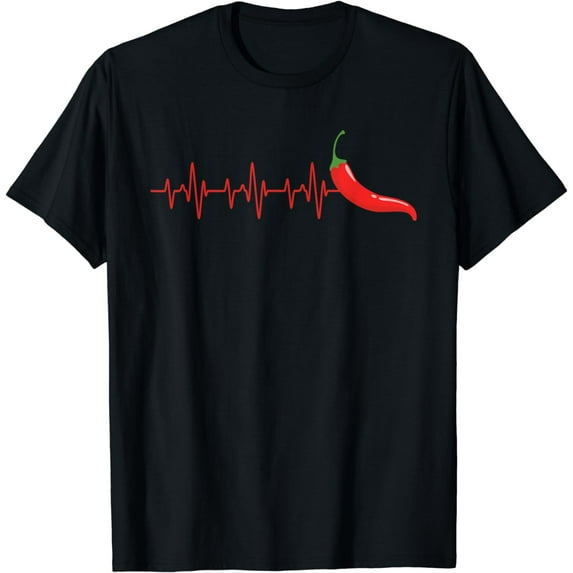 Red Chili Pepper - Pulse Heartbeat American Spicy Food Lover T-Shirt