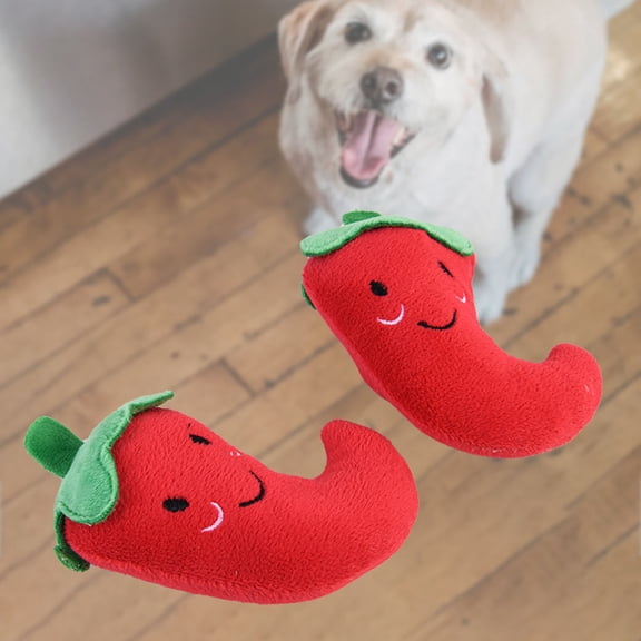 Red Chili Pepper Squeaky Plush Dog Toy – Interactive Chew Toy for Small to Medium Dogs,Fun Fetch Play