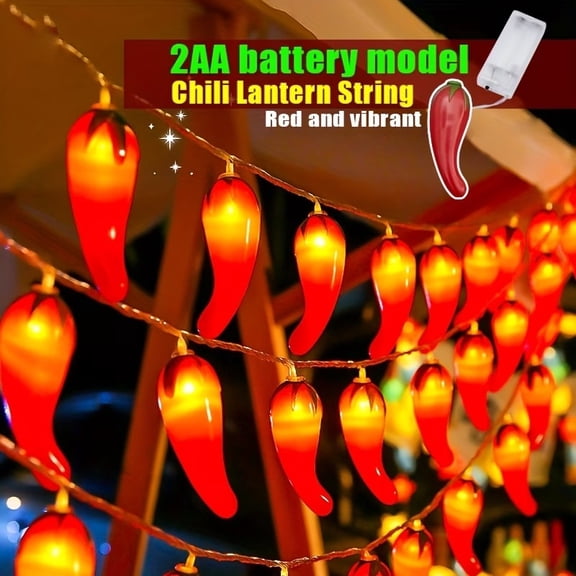 Red Chili Pepper String Lights - Perfect for Harvest Festivals, Christmas, Thanksgiving, and Party Decorations