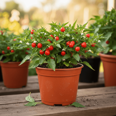 Red Chiltepin Pepper Plants Live, Hot Peppers Live Plant, 4-7 inches Tall in 4 inch Pot for Growing