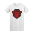 thumbnail image 1 of Red Chimpanzee Monkey Head T-Shirt Men -Image by Shutterstock, Male Large, 1 of 2