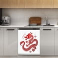 thumbnail image 1 of Red Chinese Dragon Design Dishwasher Magnet Cover Decorative Sticker for Home Cabinet Kitchen 23" x26", 1 of 5