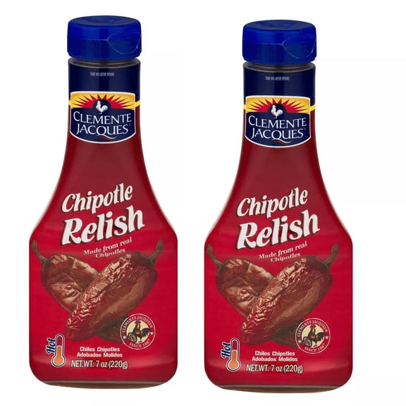Red Chipotle Hot Relish Clemente Jacques Two (2) Bottles Net Wt. 7fl.oz. (220g)