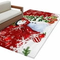 thumbnail image 1 of Red Christmas 3'x5' Washable Rug, Snowman Xmas Tree Ball Gifts Winter Non-Slip Area Rugs for Entryway Kitchen Classroom, Dorm Throw Carpet, Low Pile Soft Indoor Floor Mat, 1 of 9