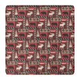 thumbnail image 1 of Red Christmas Animal and Tree Pattern Square Fitted Tablecloth with Elastic Edge,Square Table Cover,Washable Elastic Table Cover for Home Kitchen Party Decor 36"x36", 1 of 6
