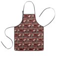 thumbnail image 1 of Red Christmas Animal and Tree Pattern Kids Aprons for Girls and Boys,Adjustable Neck Strap Toddler Aprons for Kids Cooking Baking, 1 of 7