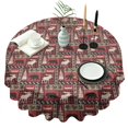 thumbnail image 1 of Red Christmas Animal and Tree Pattern Round Tablecloth 60"x60",Wrinkle Wipeable Table Cloth for Kitchen Dining Room Picnic Patio Party, 1 of 6
