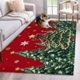 thumbnail image 1 of Red Christmas Area Rugs 2.7'x5', Washable Small Throw Rugs for Kitchen Bedroom, Snowflake Xmas Christmas Tree Indoor Outdoor Rug Non-Slip Low Pile Carpet Runner Reversible Floor Mats, 1 of 8