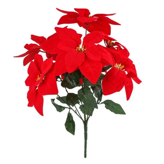 Red Christmas Artificial Flowers Poinsettia Christmas Decorations Fake Flower Arrangement for Xmas Christmas Table Centerpieces Vase Fillers Winter Holiday Decoration 3 Bundles