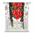 thumbnail image 1 of Red Christmas Balloon Curtains for Living Room/French Door, Xmas Botanical Poinsettia Tie Up Curtains 63 Inch Length Energy Saving Kitchen Curtains Shades for Windows 42"x63", 1 of 8