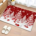 thumbnail image 1 of Red Christmas Bathroom Rug Washable 2x3 Entryway Rug Non Slip Snowflake Xmas Tree Ball Wooden Winter Front Door Mat Low Pile Indoor Doormat Throw Floor Carpet for Kitchen Bedroom Entrance, 1 of 8