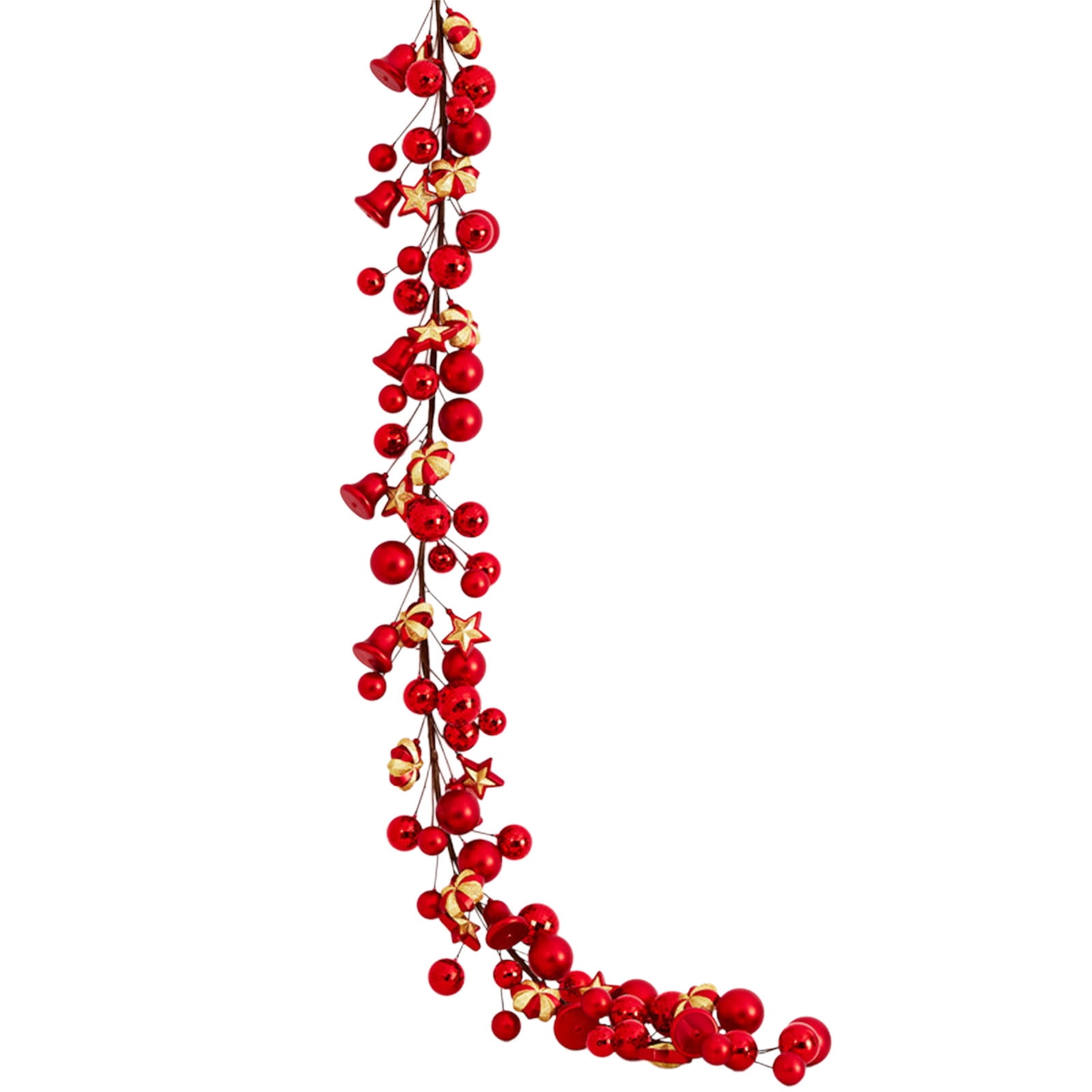 Red Christmas Bells Garlands With Hanging Ornaments For Tree And Hotel ...