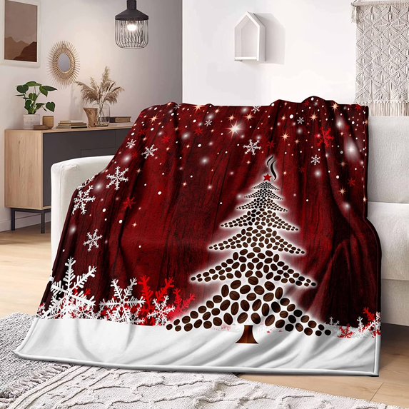 Red Christmas Blanket Santa Claus Deer Christmas Tree Galaxy Blanket for Girls Boys Kids Soft Cozy Plush Xmas New Year Holiday Blanket for Couch Sofa Bed Gift Blanket(Blanket Xmas30012-80 x60)