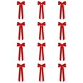 thumbnail image 1 of Red Christmas Bows, 8.66 Inch Christmas Bows For Tree, Pre-Tied Holiday Ribbon Decorations 12 Pcs, 1 of 7