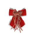 thumbnail image 1 of Red Christmas Bows - Colth Bows with Silver Edge for Christmas Tree, Christmas Decorations for Tree, Garland, Christmas Tree Ornaments, 12.6 In, 1 of 8