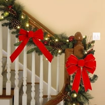 Red Christmas Bows Outdoor Decorations,14.37x12 Inch Large Christmas Tree Topper Bow, Velvet Wreath Bow with Glitter Gold Edge for Xmas Home Front Door Decor,Wreaths, Gifts & Home Decor