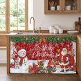 thumbnail image 1 of Red Christmas Cabinet Curtain 28"Wx51"L,Dustproof Storage Cabinet Curtain with Self Adhesive Tape,Xmas Snowman Santa Elk Winter Snowflake Tall Pantry Cover Drape for Kitchen,Utility Closet, 1 of 9