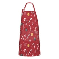 Red Christmas Candy Cane Apron-Garden Aprons for Women with Pockets-Cotton Linen Waterproof Kitchen Cooking Gardening Aprons Adjustable for Kitchen,Cooking,BBQ and Salon 32"x27"
