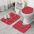 thumbnail image 1 of Red Christmas Candy Cane Pattern Bathroom Rugs Sets 3 Piece,Toilet Cover Set,Absorbent Non Slip Bathroom Mats Sets with U-Shaped Contour Rug Toilet Rug Set, 1 of 5