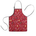 thumbnail image 1 of Red Christmas Candy Cane Pattern Kids Aprons for Girls and Boys,Adjustable Neck Strap Toddler Aprons for Kids Cooking Baking, 1 of 7