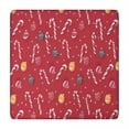 thumbnail image 1 of Red Christmas Candy Cane Pattern Square Fitted Tablecloth with Elastic Edge,Square Table Cover,Washable Elastic Table Cover for Home Kitchen Party Decor 34"x34", 1 of 6