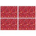 thumbnail image 1 of Red Christmas Candy Cane Pattern Summer Placemats Table Placemats Set Of 4-Linen Kitchen Washable Placemats Table Mats 11.8"x17.7" Non-Slip Heat Resistant, 1 of 6
