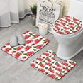 thumbnail image 1 of Red Christmas Car Pattern Bathroom Rugs Sets 3 Piece,Toilet Cover Set,Absorbent Non Slip Bathroom Mats Sets with U-Shaped Contour Rug Toilet Rug Set, 1 of 5