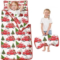 Red Christmas Car Pattern Toddler Nap Mats for Kids Preschool,50"x20" Sleeping Mat Bag or Kids,Toddler Sleeping Bag,Toddler Nap Mat or Daycare