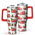 thumbnail image 1 of Red Christmas Car Pattern Tumbler with Handle and Lid,40oz Double Wall Vacuum Insulated Tumbler,Cups Gift for Women and Men, 1 of 7