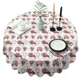thumbnail image 1 of Red Christmas Car and Flower Pattern Round Tablecloth 60"x60",Wrinkle Wipeable Table Cloth for Kitchen Dining Room Picnic Patio Party, 1 of 6