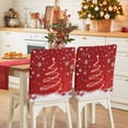 thumbnail image 1 of Red Christmas Chair Covers Set of 1 Shiny Star Xmas Tree Balls Snowflakes Winter Chair Back Covers Stretch Removable Washable Slipcovers Protector for Dining Room Kitchen Party Decor, 1 of 5