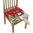 thumbnail image 1 of Red Christmas Chair Seat Covers for Dining Room Stretch Chair Seat Covers Set of 1, Xmas Snowman Tree Snowflake Balls Chair Seat Protector Cushion Slipcovers for Kitchen Restaurant Office, 1 of 6