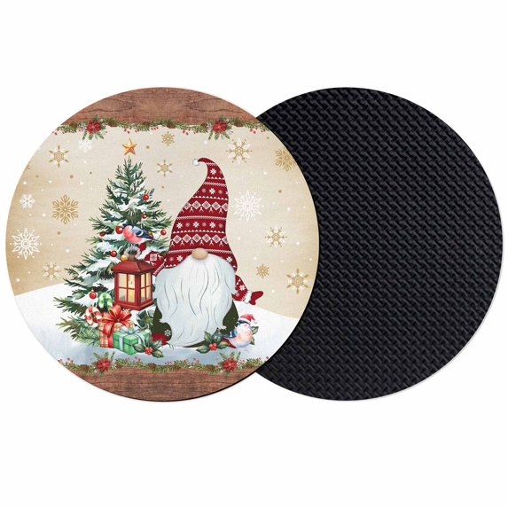 Red Christmas Coasters Set of 2, Absorbent Coasters for Drinks, Gnomes Xmas Tree Snowflake Gifts Winter Coaster for Desk Coffee Table Protection, Home Decor House Warming Gifts 4"