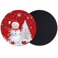 thumbnail image 1 of Red Christmas Coasters Set of 2, Absorbent Coasters for Drinks, Snowman Snowflake Gifts Xmas Tree Coaster for Desk Coffee Table Protection, Home Decor House Warming Gifts 4", 1 of 8