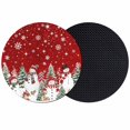 thumbnail image 1 of Red Christmas Coasters Set of 2, Absorbent Coasters for Drinks, Snowman Snowflake Xmas Tree Winter Coaster for Desk Coffee Table Protection, Home Decor House Warming Gifts 4", 1 of 8