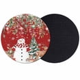 thumbnail image 1 of Red Christmas Coasters Set of 2, Absorbent Coasters for Drinks, Snowman Xmas Tree Poinsettia Eucalyptus Coaster for Desk Coffee Table Protection, Home Decor House Warming Gifts 4", 1 of 8