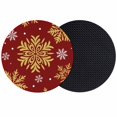 thumbnail image 1 of Red Christmas Coasters Set of 2, Absorbent Coasters for Drinks, Winter Xmas Snowflakes Textured Coaster for Desk Coffee Table Protection, Home Decor House Warming Gifts 4", 1 of 8