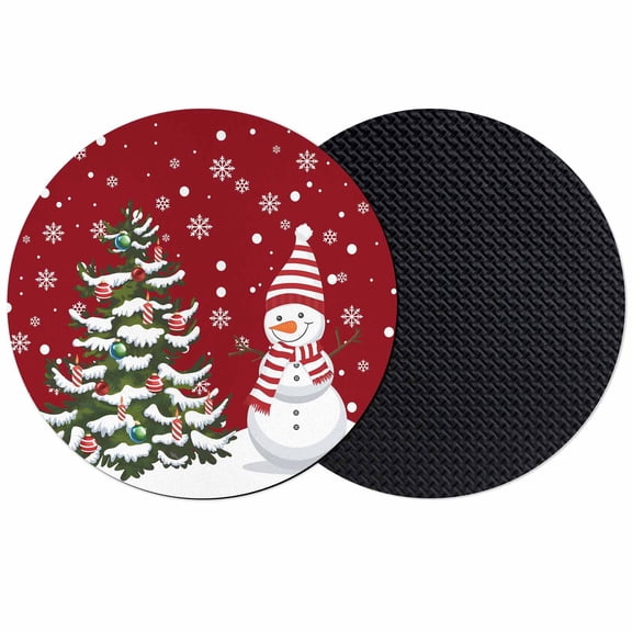 Red Christmas Coasters Set of 2, Absorbent Coasters for Drinks, Xmas Snowman Pine Tree Winter Snowflakes Coaster for Desk Coffee Table Protection, Home Decor House Warming Gifts 4"