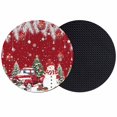 thumbnail image 1 of Red Christmas Coasters Set of 2, Absorbent Coasters for Drinks, Xmas Snowman Truck Tree Balls Coaster for Desk Coffee Table Protection, Home Decor House Warming Gifts 4", 1 of 8