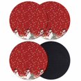 thumbnail image 1 of Red Christmas Coasters Set of 4, Absorbent Coasters for Drinks, Snowman Snowflake Xmas Tree Ball Elk Coaster for Desk Coffee Table Protection, Home Decor House Warming Gifts 4", 1 of 8