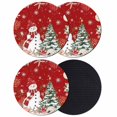 thumbnail image 1 of Red Christmas Coasters Set of 4, Absorbent Coasters for Drinks, Snowman Xmas Tree Coastal Snowflake Starfish Coaster for Desk Coffee Table Protection, Home Decor House Warming Gifts 4", 1 of 8