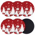 thumbnail image 1 of Red Christmas Coasters Set of 6, Absorbent Coasters for Drinks, Snowman Gifts Xmas Tree Winter Snowflake Coaster for Desk Coffee Table Protection, Home Decor House Warming Gifts 4", 1 of 8